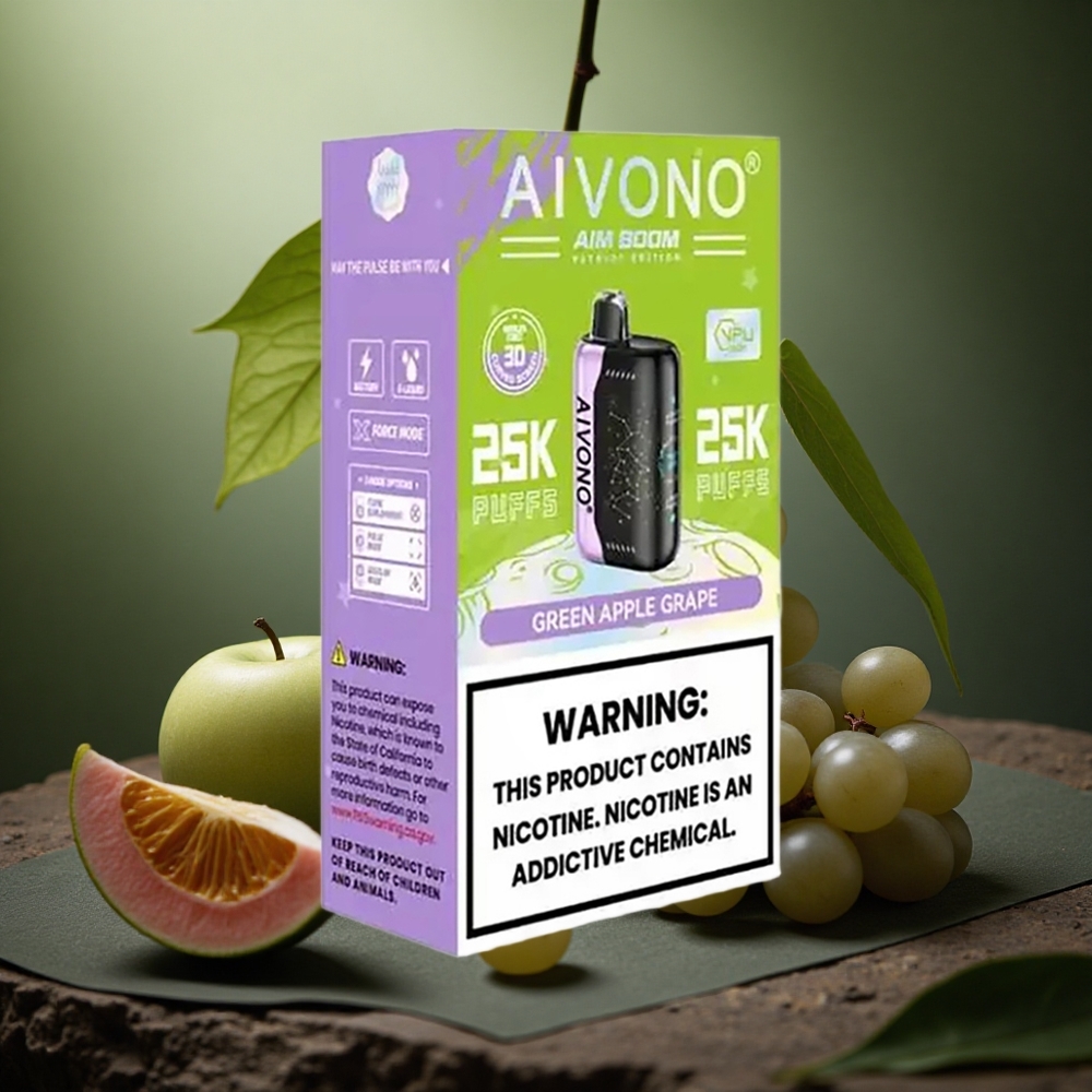 Aivono Aim Boom 25000 Pufuri Măr Verde Struguri 28ml Baterie de 650mAh