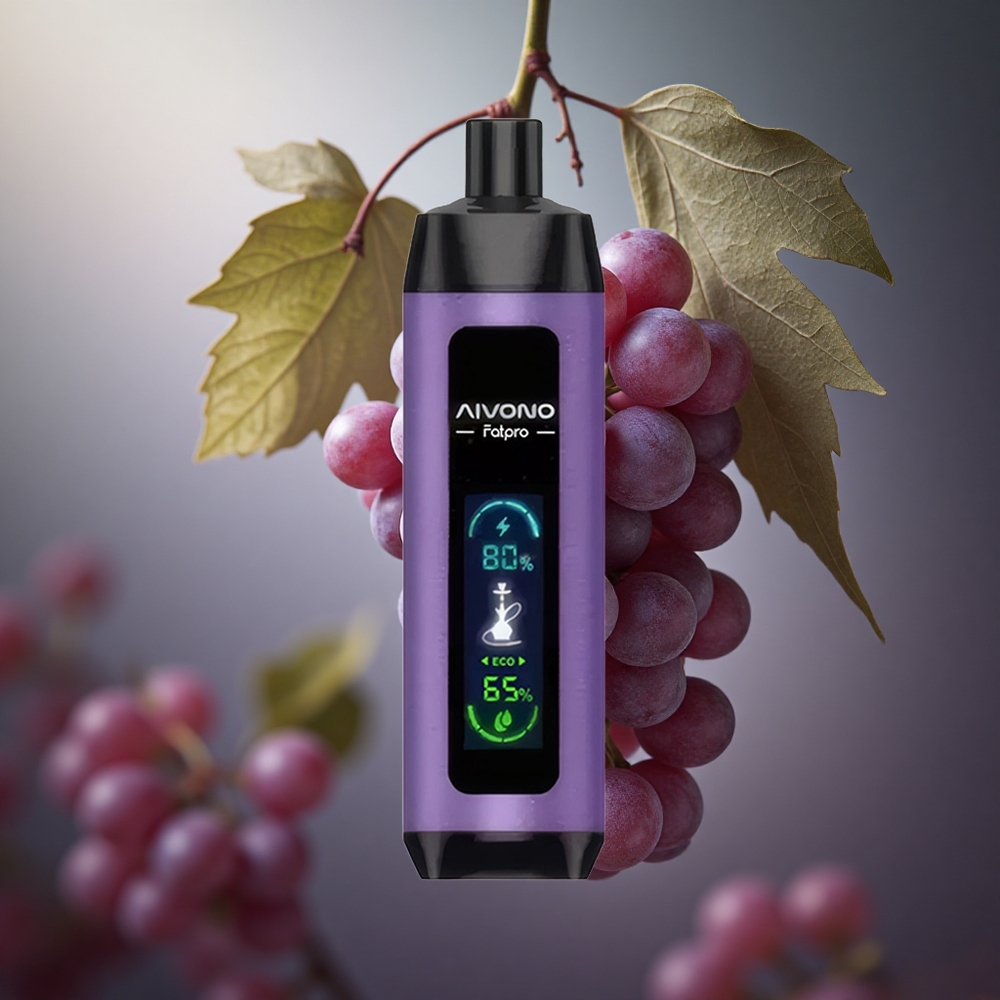 Aivono Aim Fatpro 22000 Pufuri Struguri Mentă 5% Nicotină Capacitate E-Lichid de 28ml