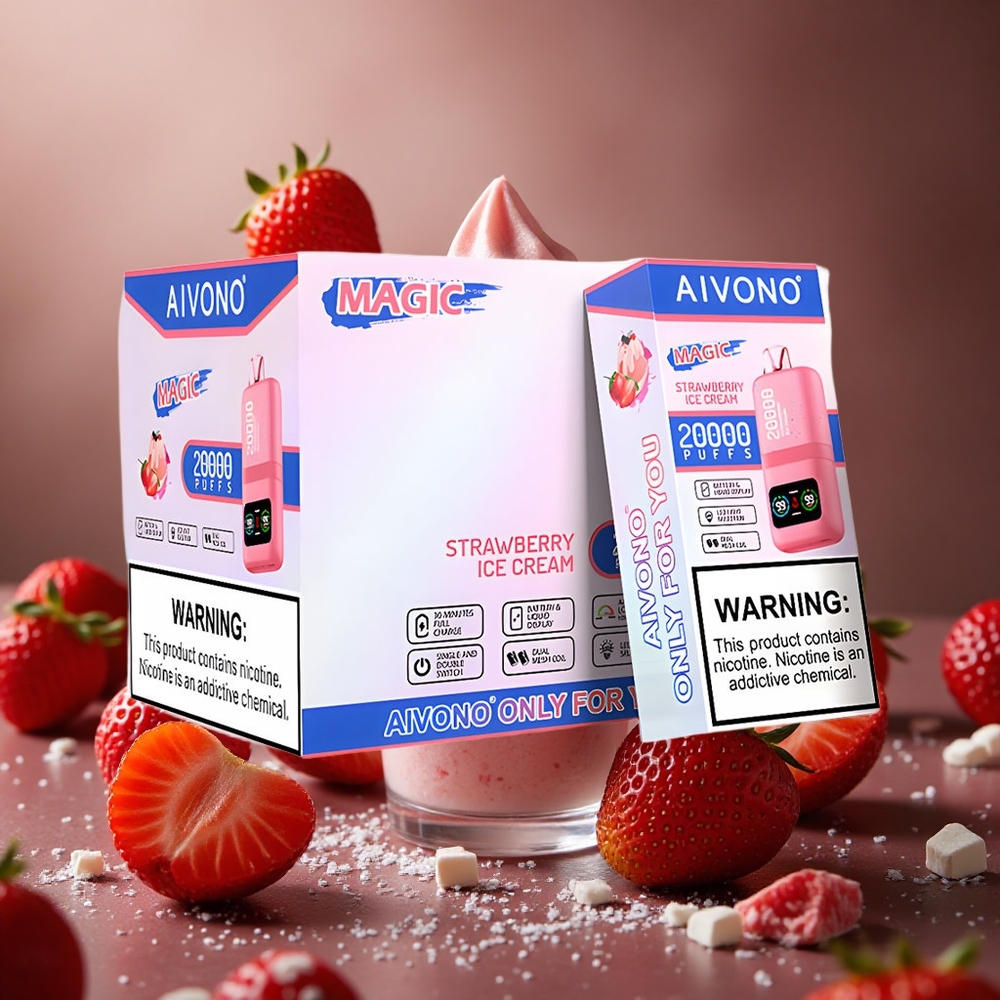 Aivono Aim Magic 20000 Pufuri Capsuni Înghețată Bobină Cu Plasă Duală Rechargeable