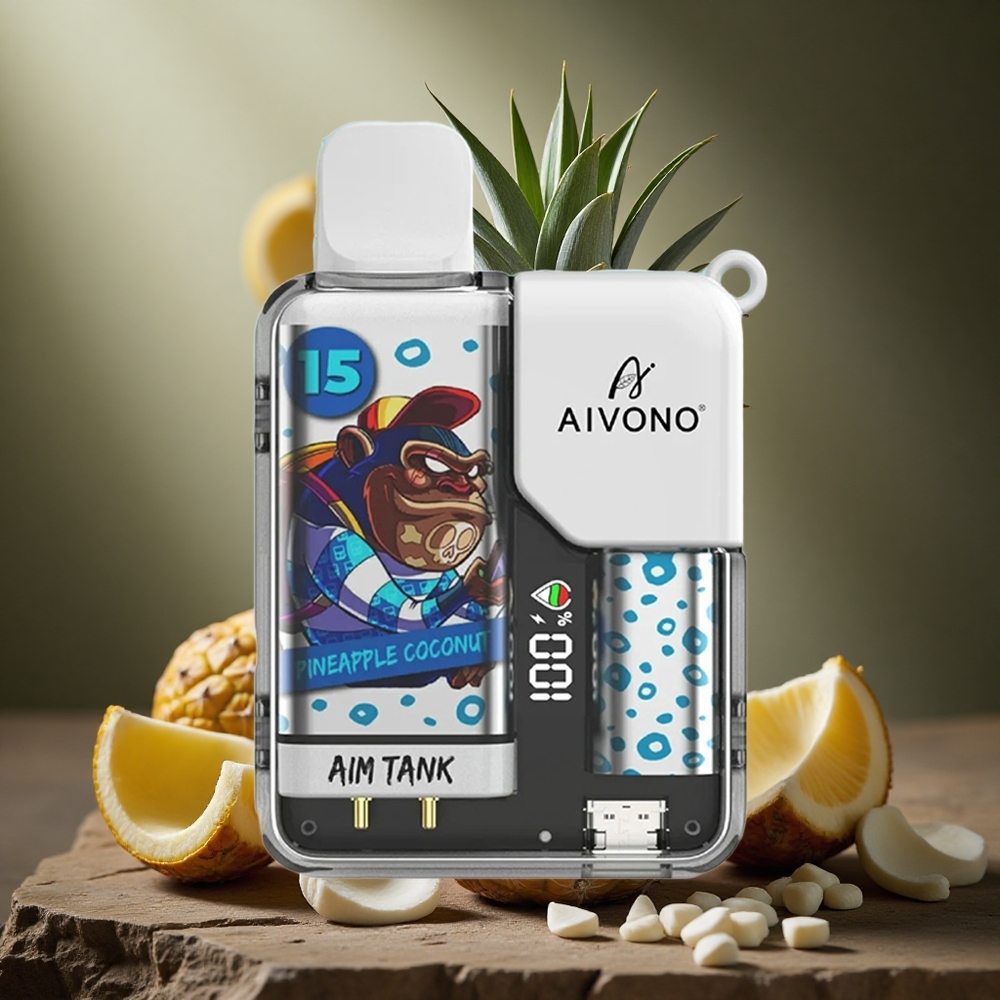 Aivono Aim-Tank 9500 Pufuri Ananas Coco Capacitate E-Lichid de 18ml LCD