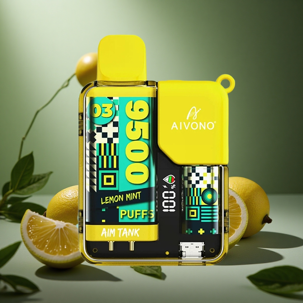Aivono Aim-Tank 9500 Pufuri Lămâie Mentă Capacitate E-Lichid de 18ml Baterie de 650 mAh