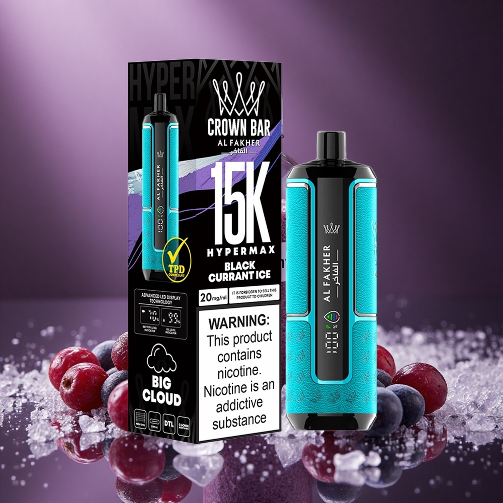 Al Fakher Crown Bar 15K Capacitate E-Lichid de 22 ml Baterie de 600 mAh Coacăz Gheață Vape Dispozabil Kit