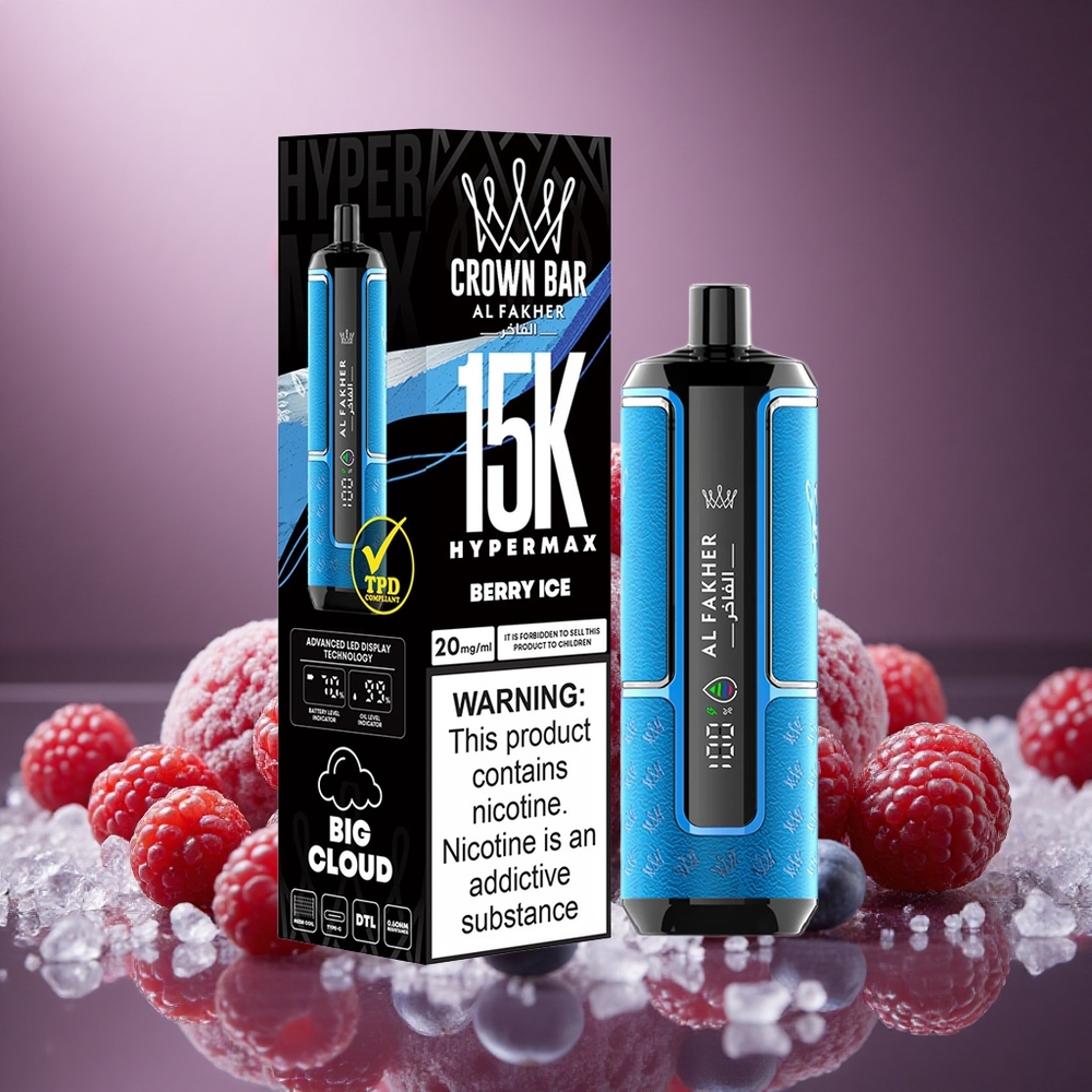 Al Fakher Crown Bar 15K Capacitate E-Lichid de 22 ml Portabil Berry Afinat Gheață