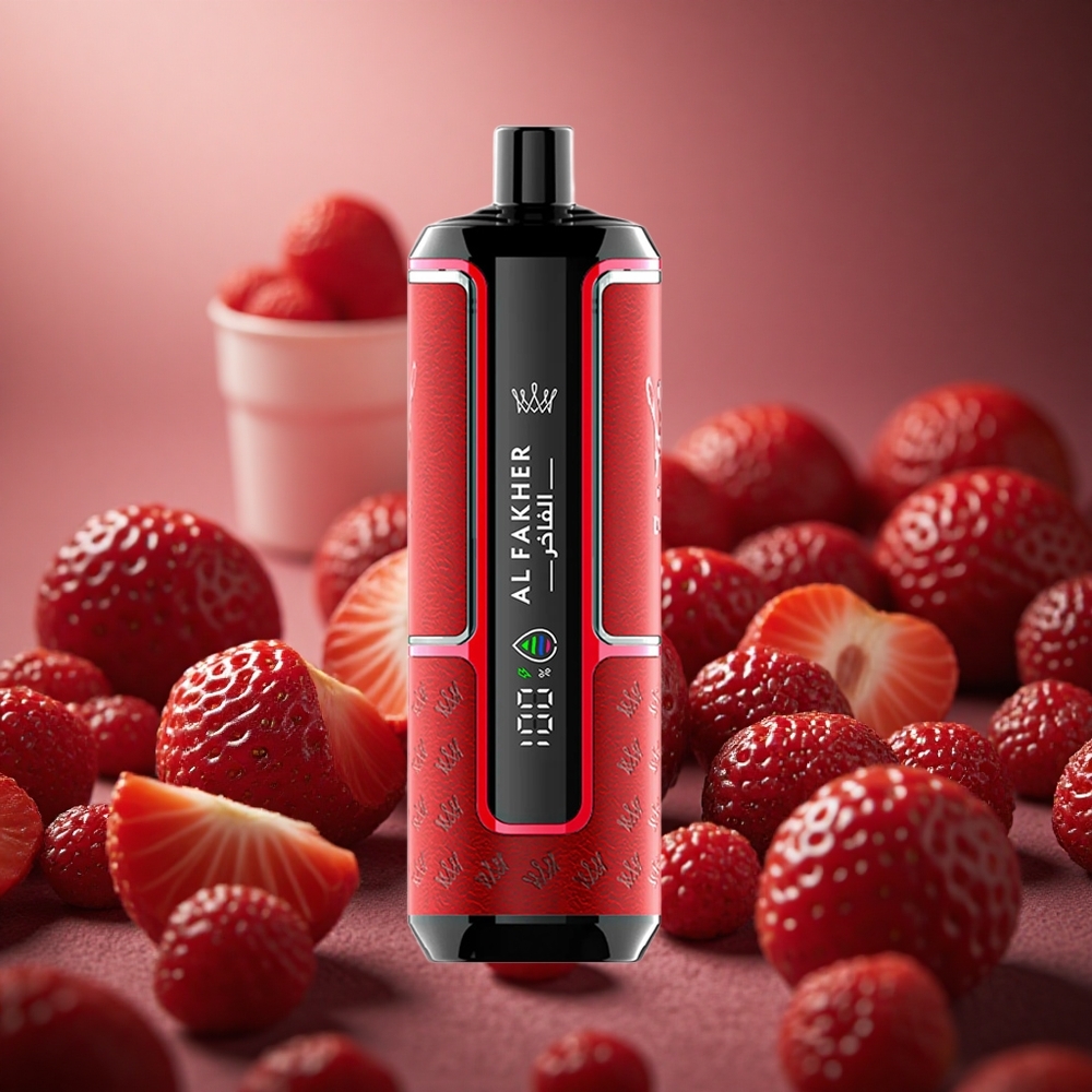 Al Fakher Crown Bar 15K Capsă de Vape Disposable Portabil cu Capacitate E-Lichid de 22 ml și Capsă de Vape cu Aroma de Căpșuni Punch
