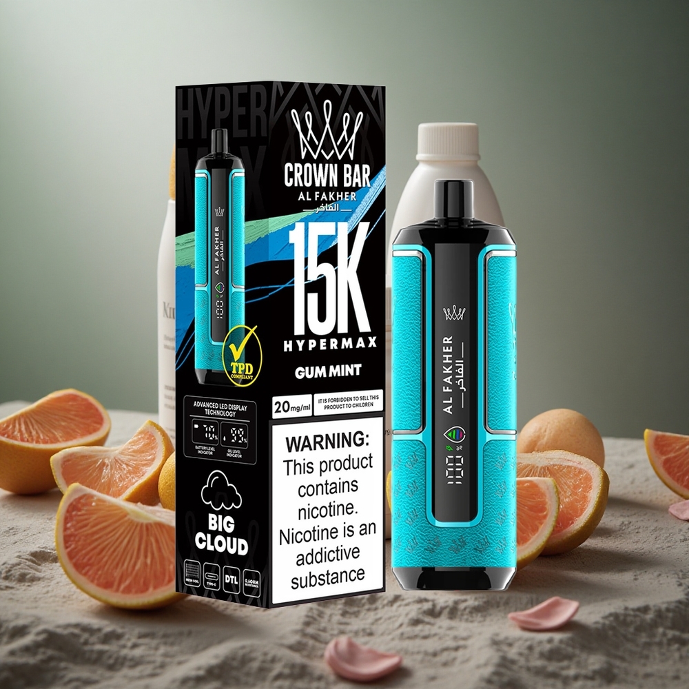 Al Fakher Crown Bar 15K Guma de Mentă Portabil Compact Baterie de 600 mAh