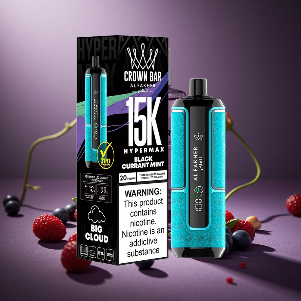 Al Fakher Crown Bar 15K Miiștri Portabil Coacăz Menta
