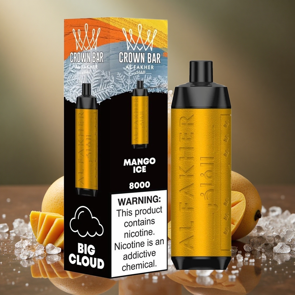 Al Fakher Crown Bar 8000 Mango Gheață Capacitate E-Lichid de 18ml 5mg