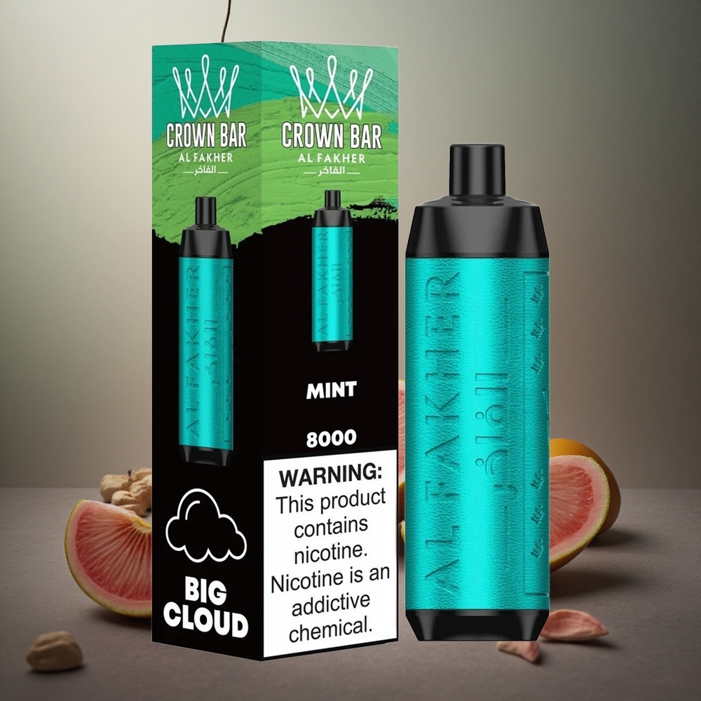Al Fakher Crown Bar 8000 Menta Baterie 600mAh Încărcare USB Type-C