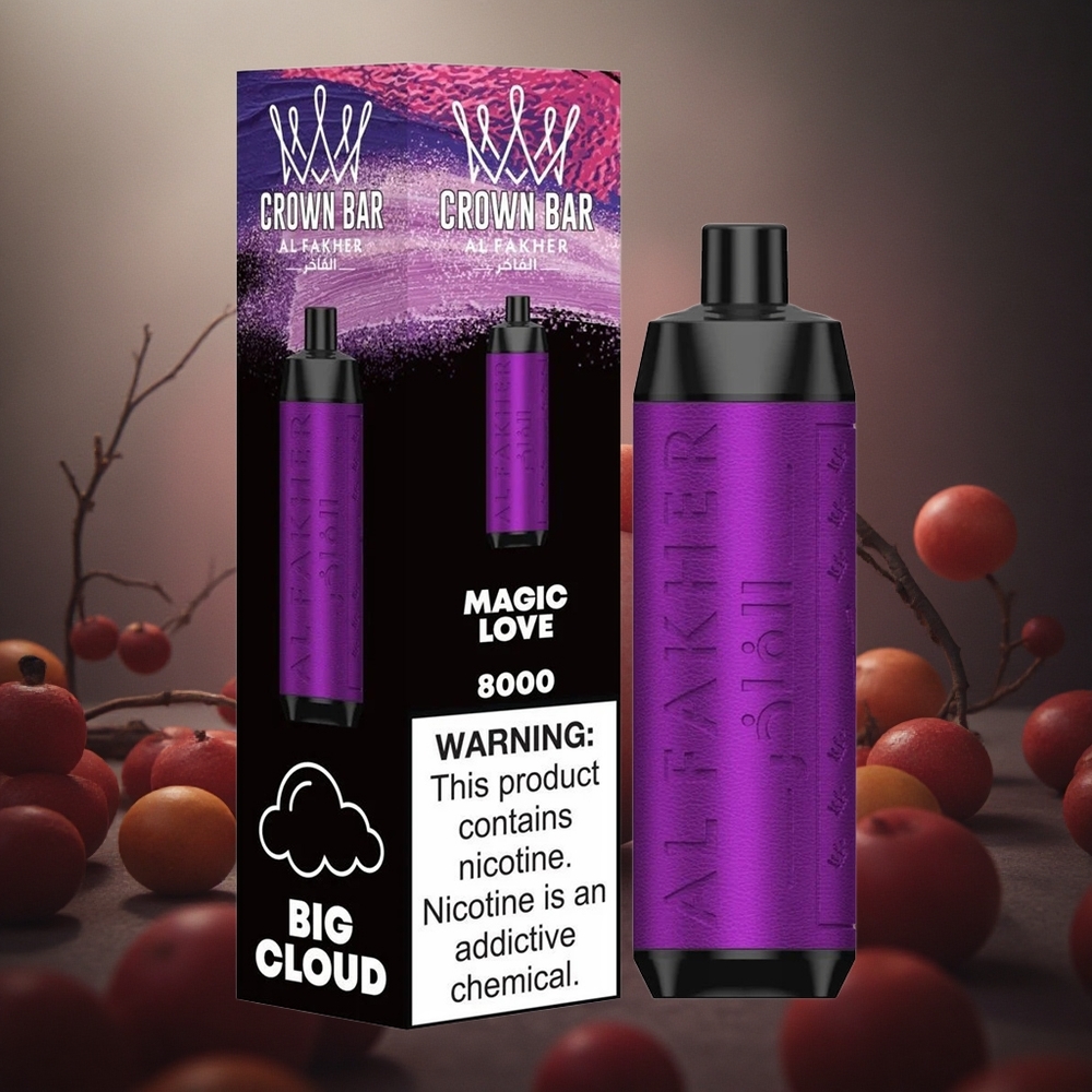 Al Fakher Crown Bar 8000 Pufuri Magic Dragoste cu Capacitate E-Lichid de 18ml Lichid și Încărcare USB Type-C