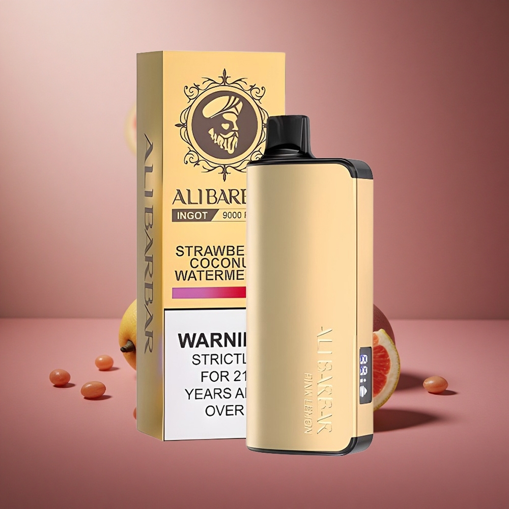 Alibarbar Ingot 9000 Pufuri Lămâie Roz Capacitate E-Lichid de 22ml Baterie de 2350mAh