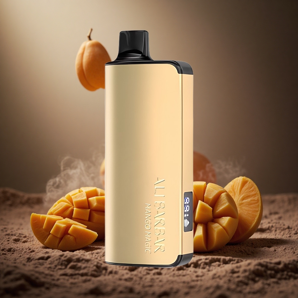 Alibarbar Ingot 9000 Pufuri Mango Magic LED Afișaj Capacitate E-Lichid de 22ml