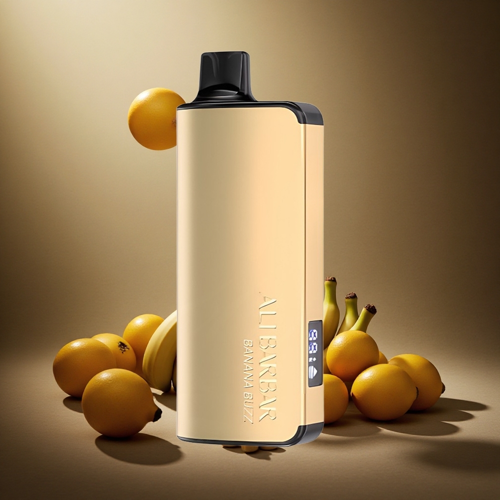 Alibarbar Ingot 9000 Pufuri Vape Dispozabil Banană Buzz Capacitate E-Lichid de 22ml Baterie de 2350mAh