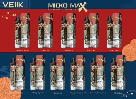 VEIIK Micko MAX vape de unică folosință 1500 pufuri portocală de zmeură - VEIIK vape Bucharest LT8V52